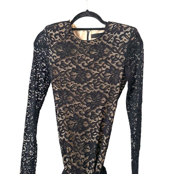 ROTATE BY BIRGER CHRISTENSEN Lace Mini Bow Tie Dress Black Sz 6 - Picture 6 of 7